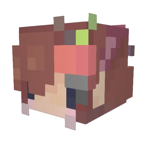 Yaeroo Minecraft avatar head, 3D render