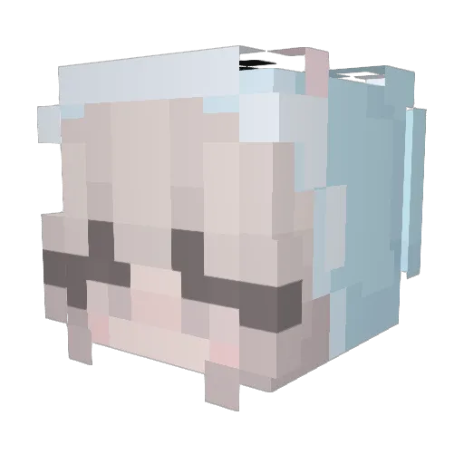 YagamiLightKira Minecraft avatar head, 3D render