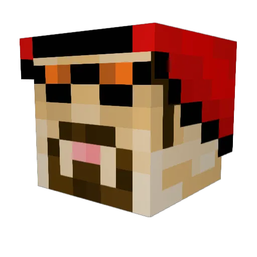 Yaguar23 Minecraft avatar head, 3D render