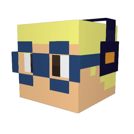 Yaguitonk Minecraft avatar head, 3D render