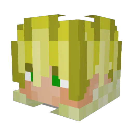 Yahen Minecraft avatar head, 3D render