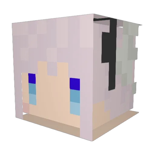 YahooLolicon Minecraft avatar head, 3D render