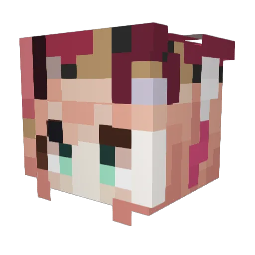 Yahuidi Minecraft avatar head, 3D render