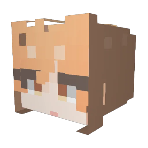 Yaiba5 Minecraft avatar head, 3D render