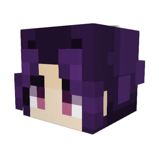YainaPlays Minecraft avatar head, 3D render