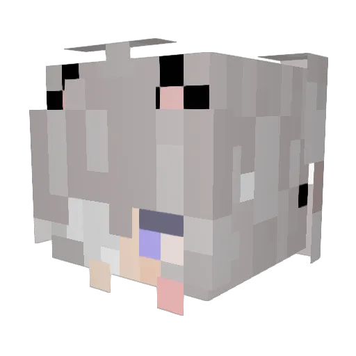 Yaino Minecraft avatar head, 3D render