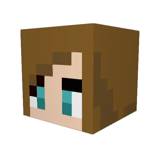 Yaione Minecraft avatar head, 3D render