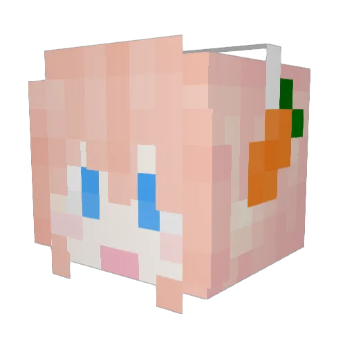 Yajing Minecraft avatar head, 3D render