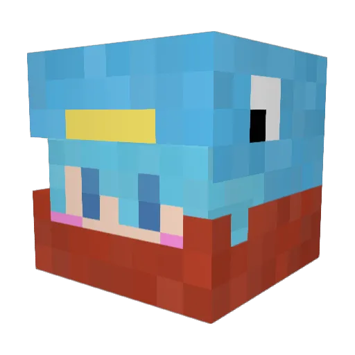 YakSaori Minecraft avatar head, 3D render