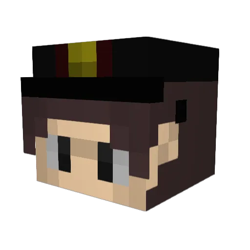 Yakell Minecraft avatar head, 3D render