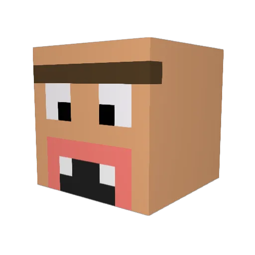 Yakfa Minecraft avatar head, 3D render