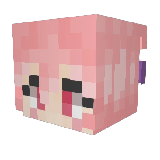 Yakielz Minecraft avatar head, 3D render