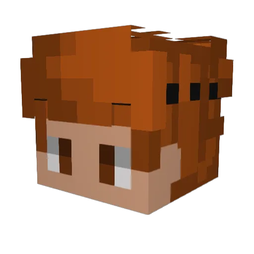 Yakimu Minecraft avatar head, 3D render