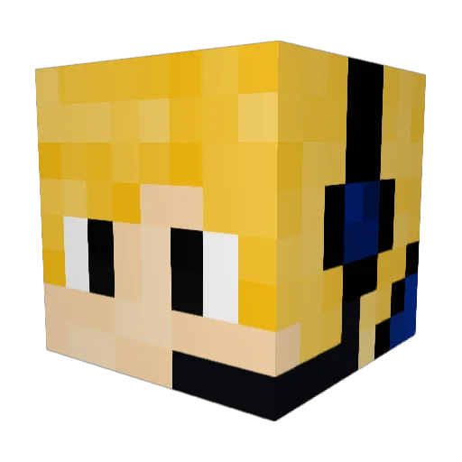 Yakiruma Minecraft avatar head, 3D render