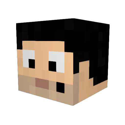 Yakkles Minecraft avatar head, 3D render