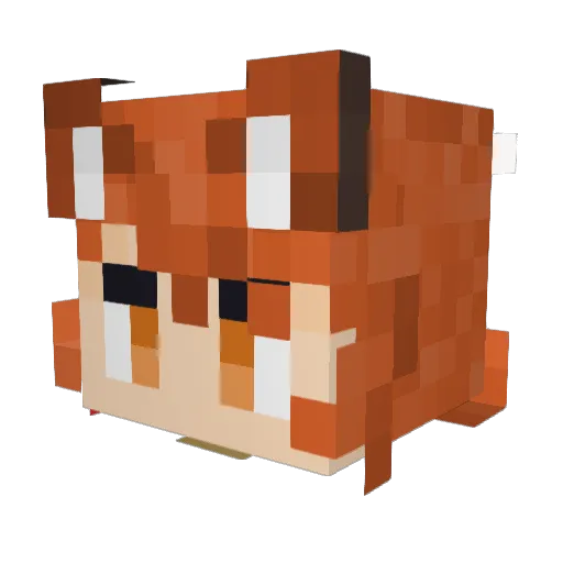 YakoHatoyama Minecraft avatar head, 3D render