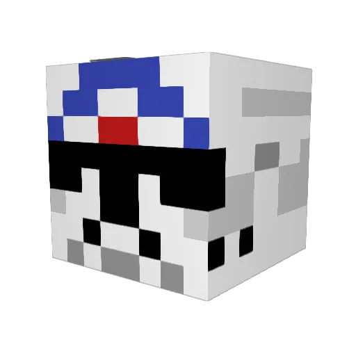 Yakooboo Minecraft avatar head, 3D render