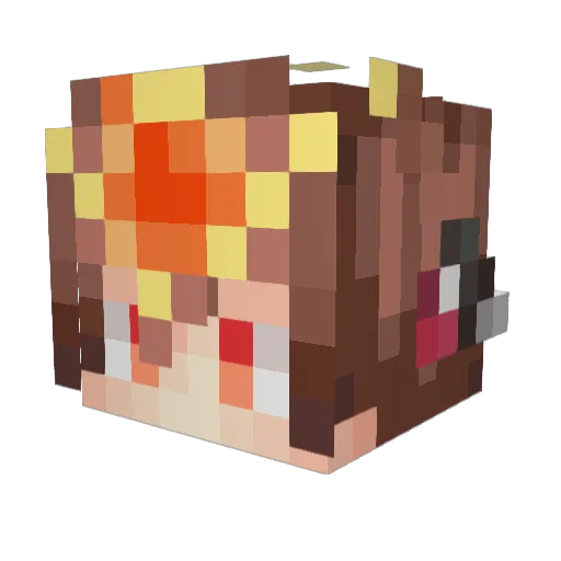 Yakouko_Ghost Minecraft avatar head, 3D render