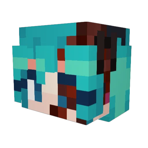 Yakutime Minecraft avatar head, 3D render