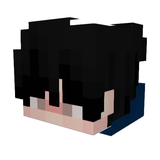 Yakuza Minecraft avatar head, 3D render