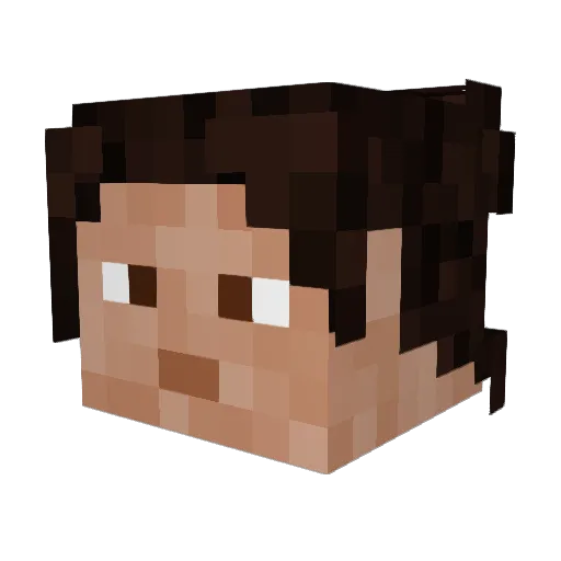 Yakyb Minecraft avatar head, 3D render