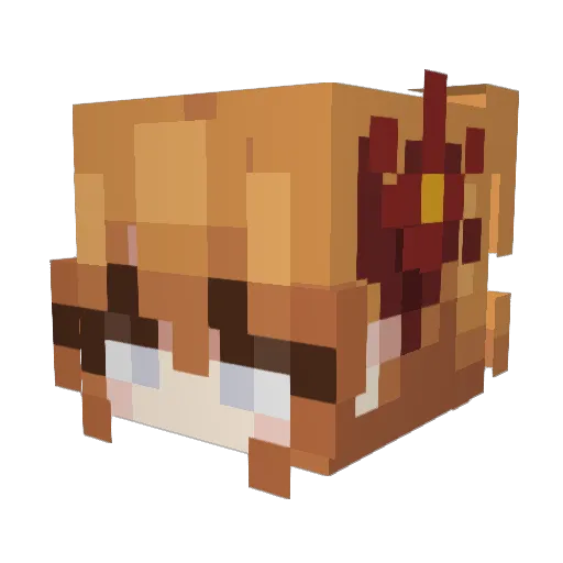 Yaliu89 Minecraft avatar head, 3D render