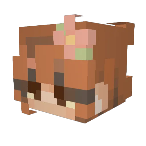 YallyCat Minecraft avatar head, 3D render