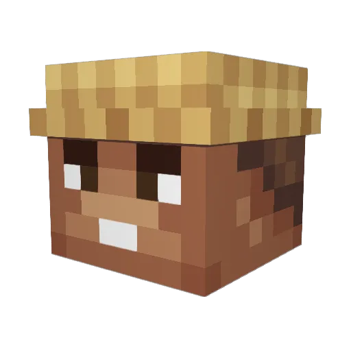 YalouFr Minecraft avatar head, 3D render