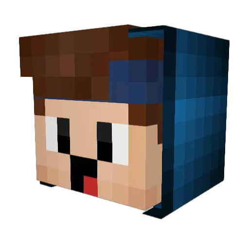Yam1here Minecraft avatar head, 3D render