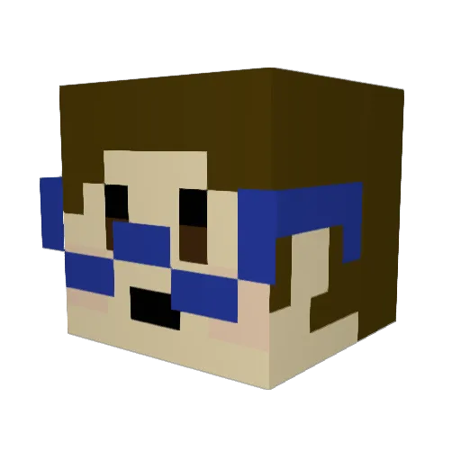 YamaDD Minecraft avatar head, 3D render