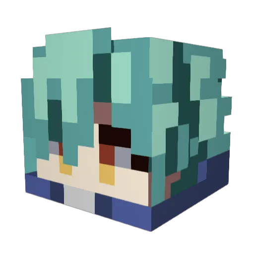 Yamainunohime Minecraft avatar head, 3D render