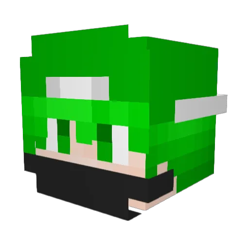 Yamarukung Minecraft avatar head, 3D render