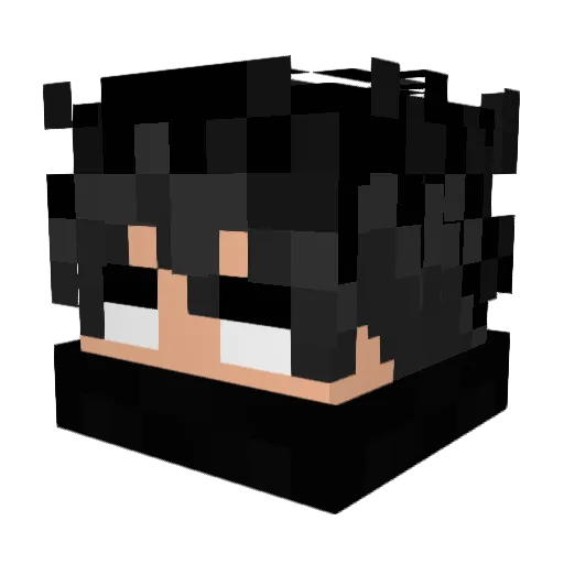 Yamasko Minecraft avatar head, 3D render