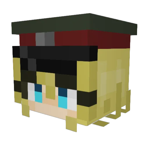 Yamato_tomato Minecraft avatar head, 3D render