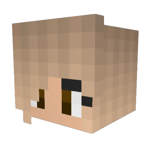 Yamazakii Minecraft avatar head, 3D render