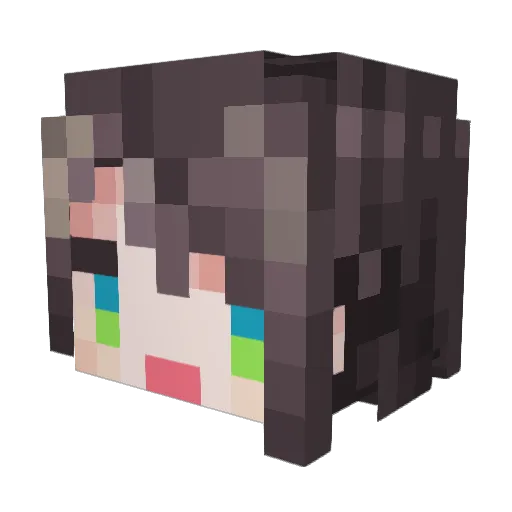 YameYame Minecraft avatar head, 3D render