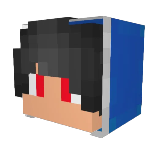 Yameroom Minecraft avatar head, 3D render