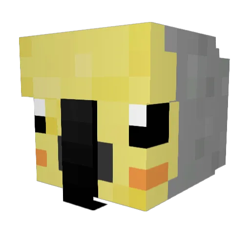 Yamester Minecraft avatar head, 3D render