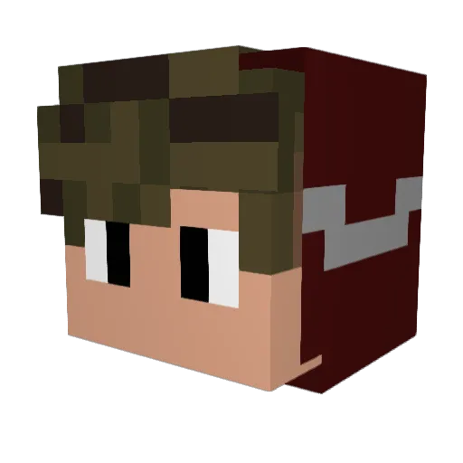 Yameteku Minecraft avatar head, 3D render