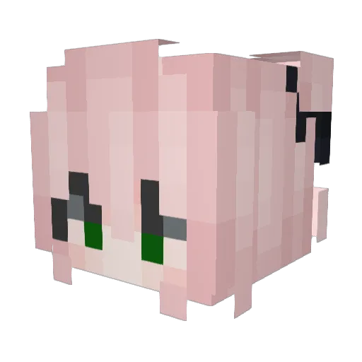 Yamette_ Minecraft avatar head, 3D render