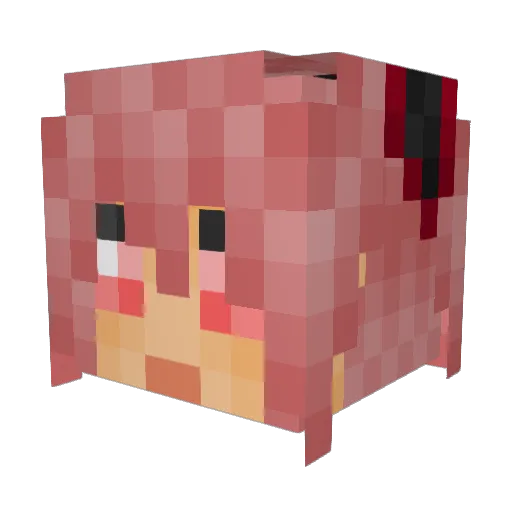YamiMiku Minecraft avatar head, 3D render