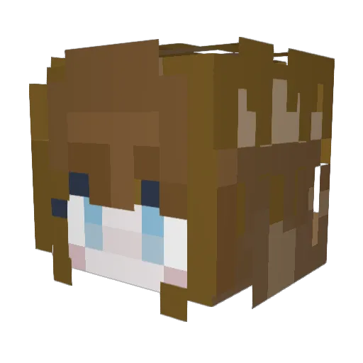 Yami_GD Minecraft avatar head, 3D render