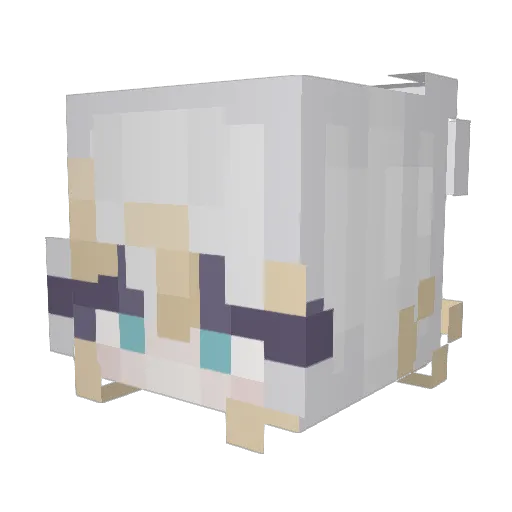 Yami_ichiba Minecraft avatar head, 3D render