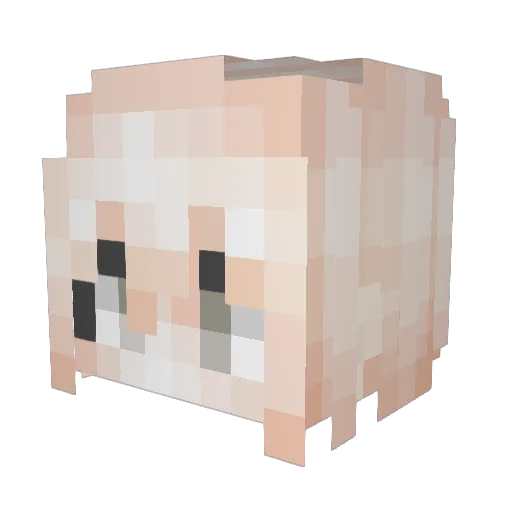 Yamiivo Minecraft avatar head, 3D render