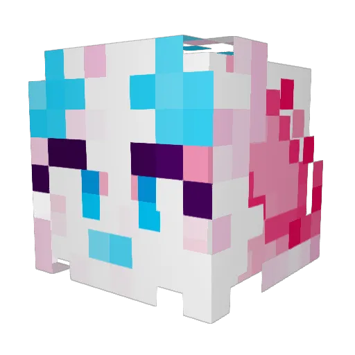 YamikaDesu Minecraft avatar head, 3D render