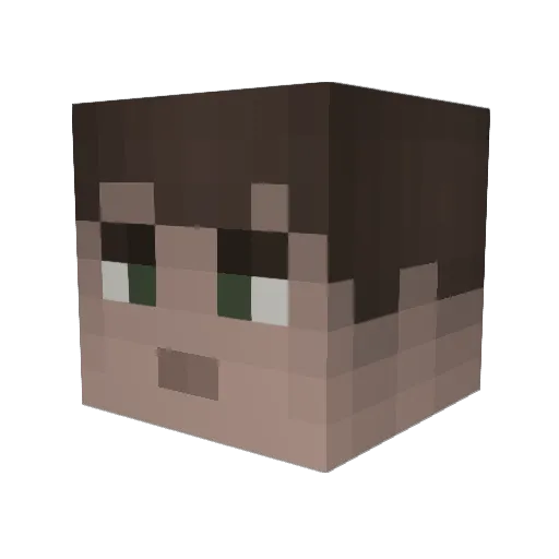 Yamil Minecraft avatar head, 3D render