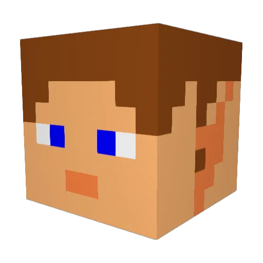 Yamin4 Minecraft avatar head, 3D render