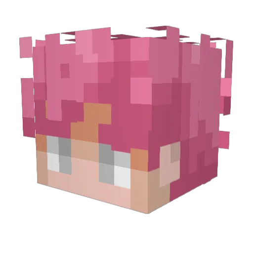Yamizuko Minecraft avatar head, 3D render