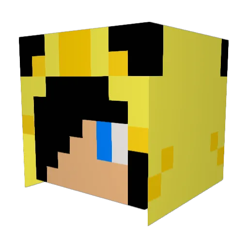 Yammachu Minecraft avatar head, 3D render