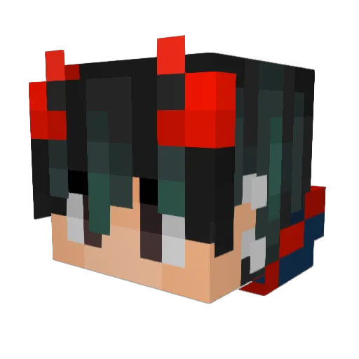 Yamoshio Minecraft avatar head, 3D render
